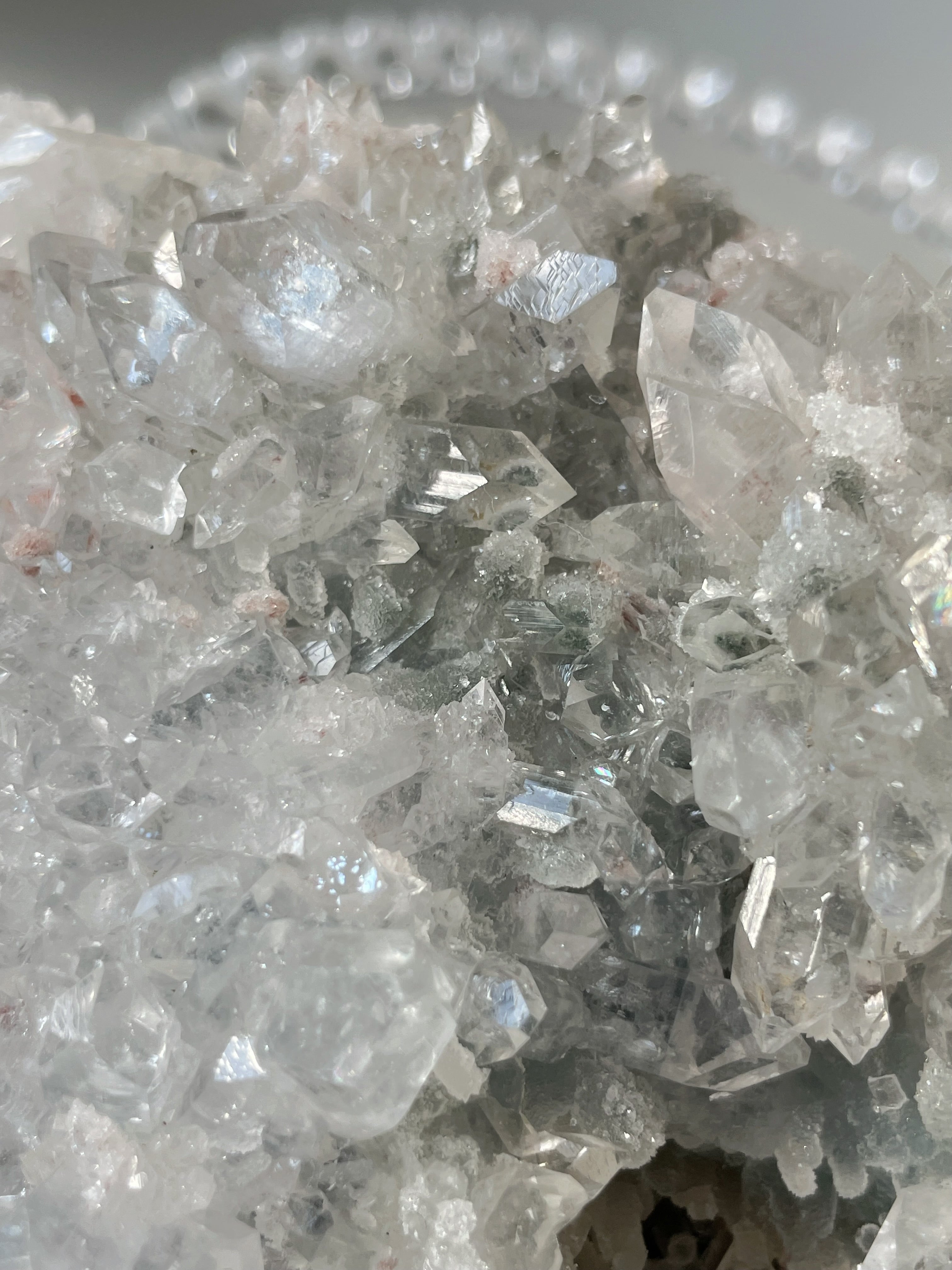 Apophyllite with Pink Calcite Cluster 2
