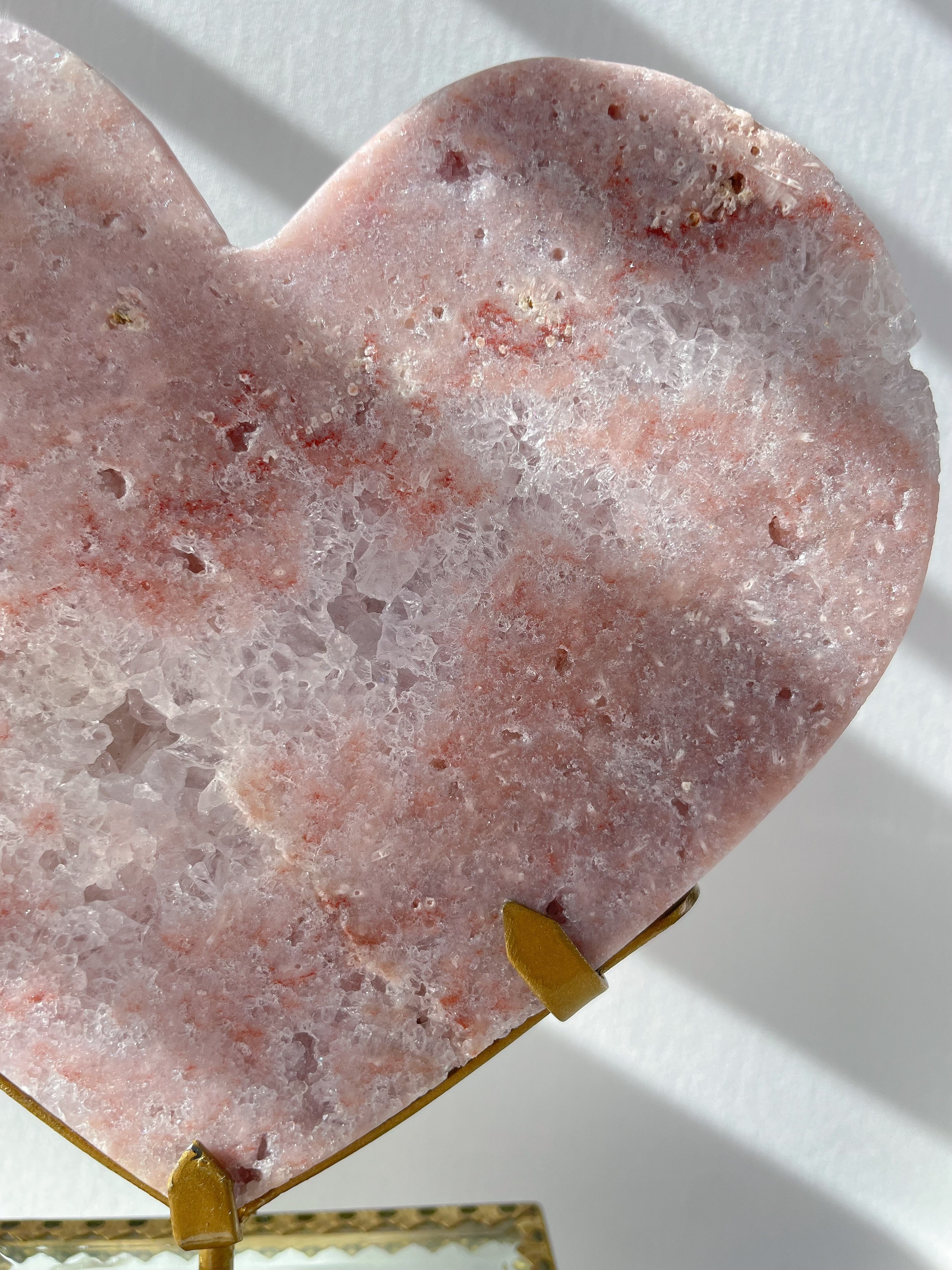Pink Amethyst Heart on Stand 9
