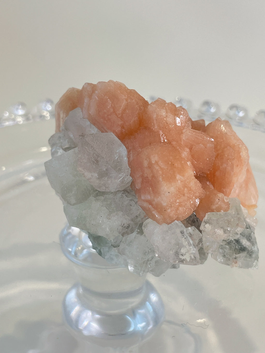 Apophyllite & Peach Stilbite Cluster