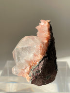 Beautiful pink Heulandite and Apophyllite crystal specimen showcasing intricate formations and colors.