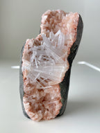 Mesolite on Pink Heulandite
