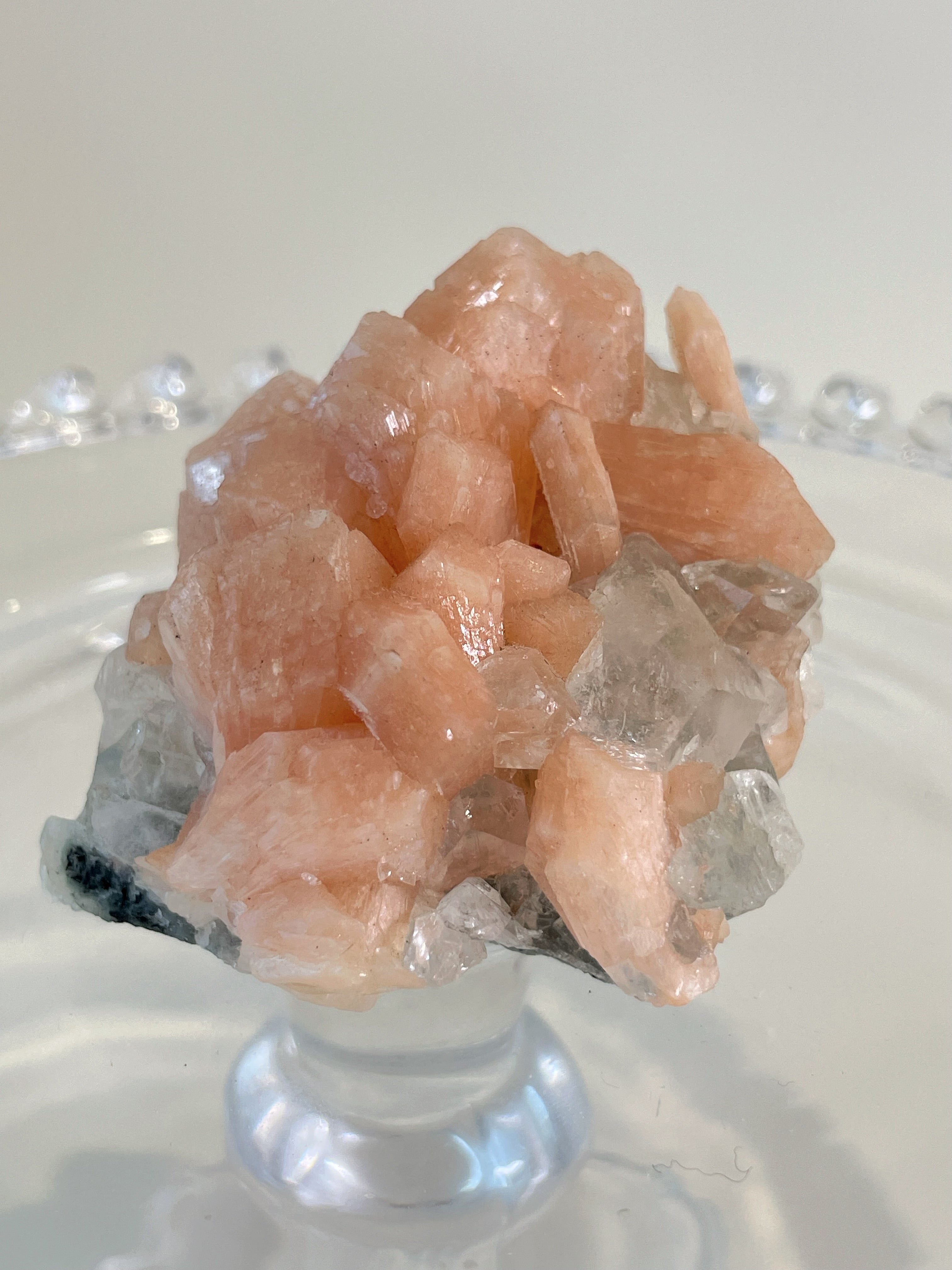 Apophyllite & Peach Stilbite Cluster