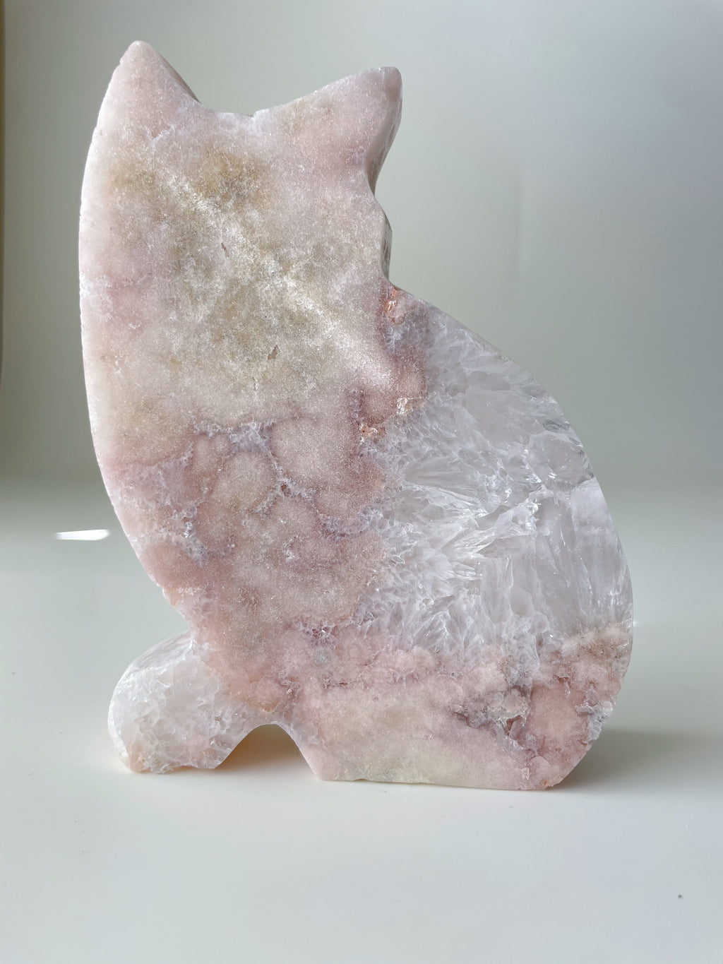 16cm Statement Piece Pink Amethyst & Quartz Cat