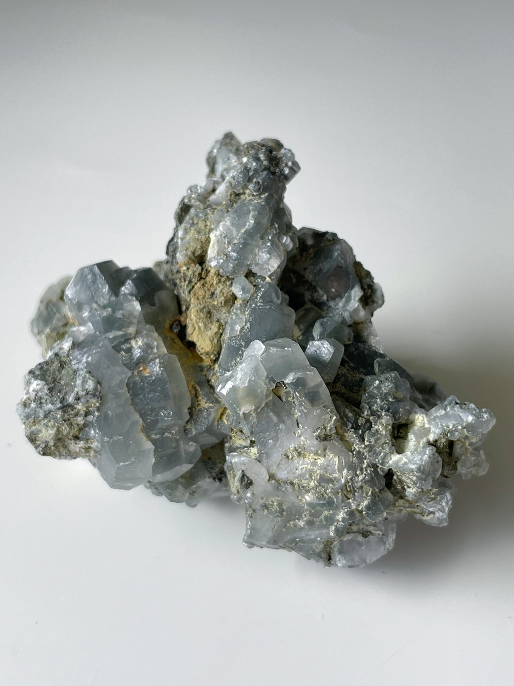 Grey Calcite with Graphite Cluster - China
