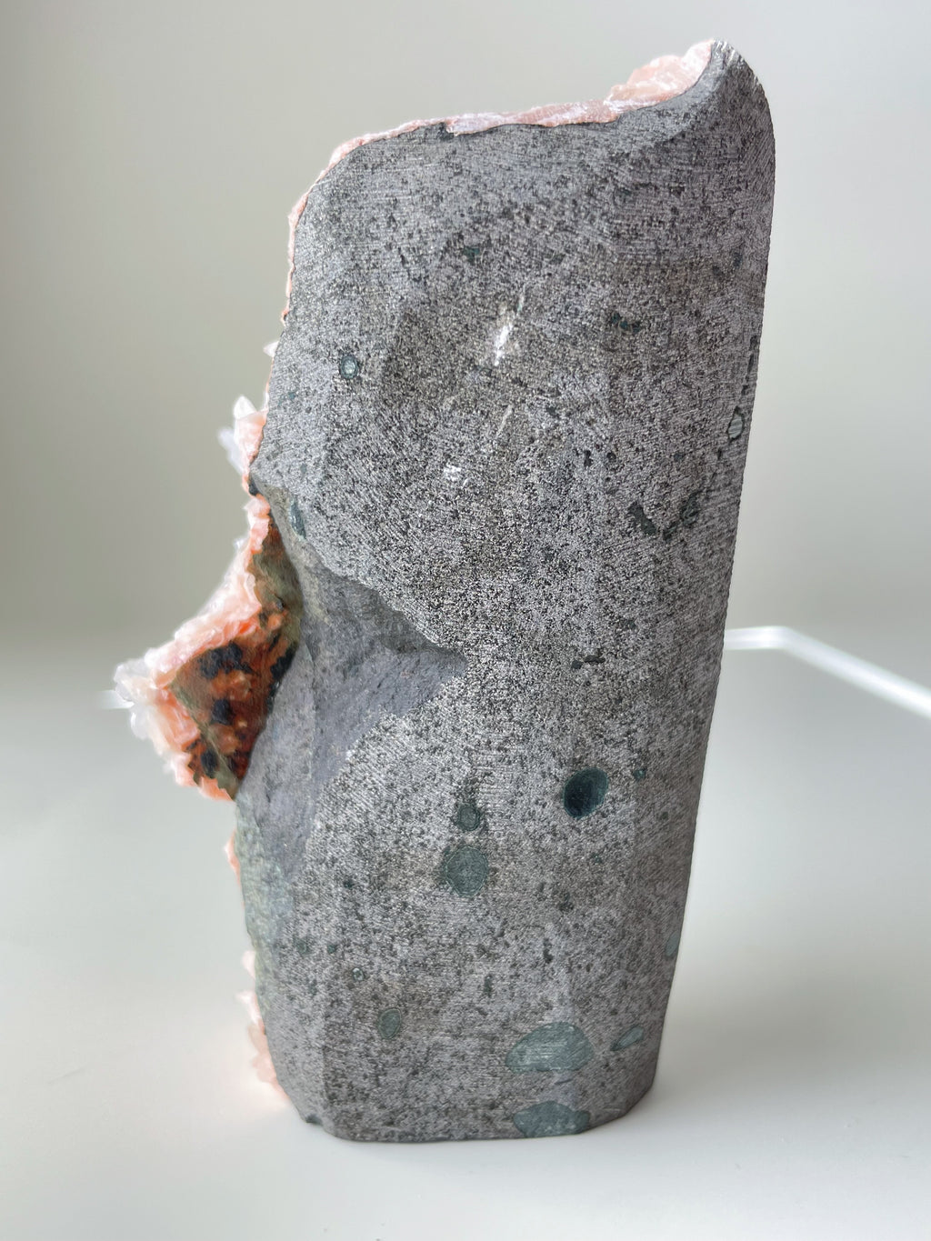 Mesolite on Pink Heulandite