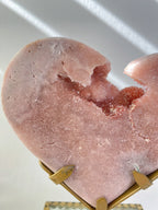 Pink Amethyst Heart on Stand 6