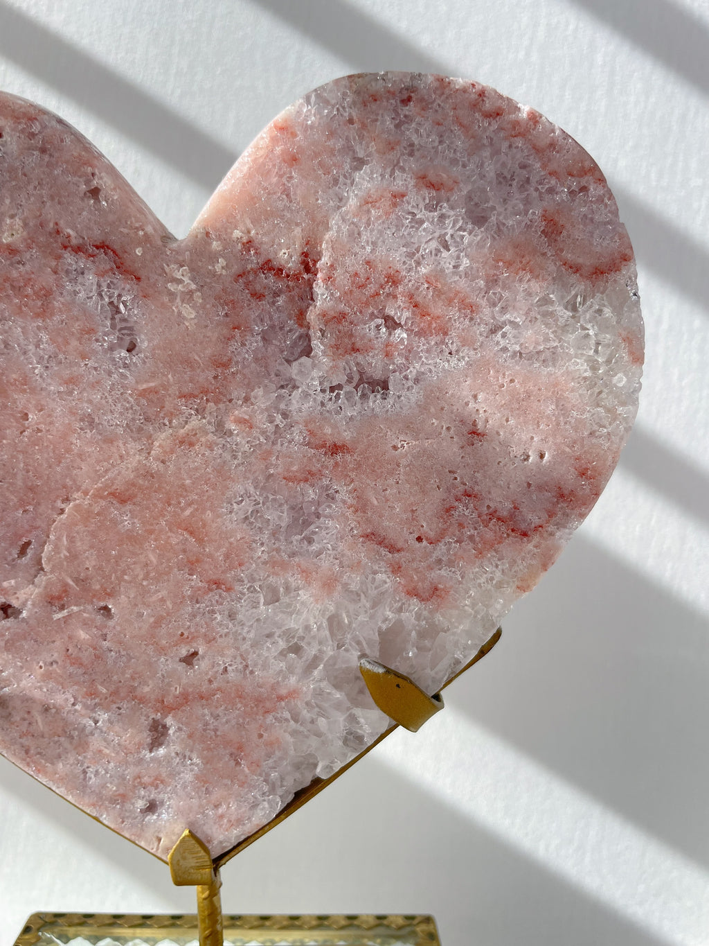 Pink Amethyst Heart on Stand 9