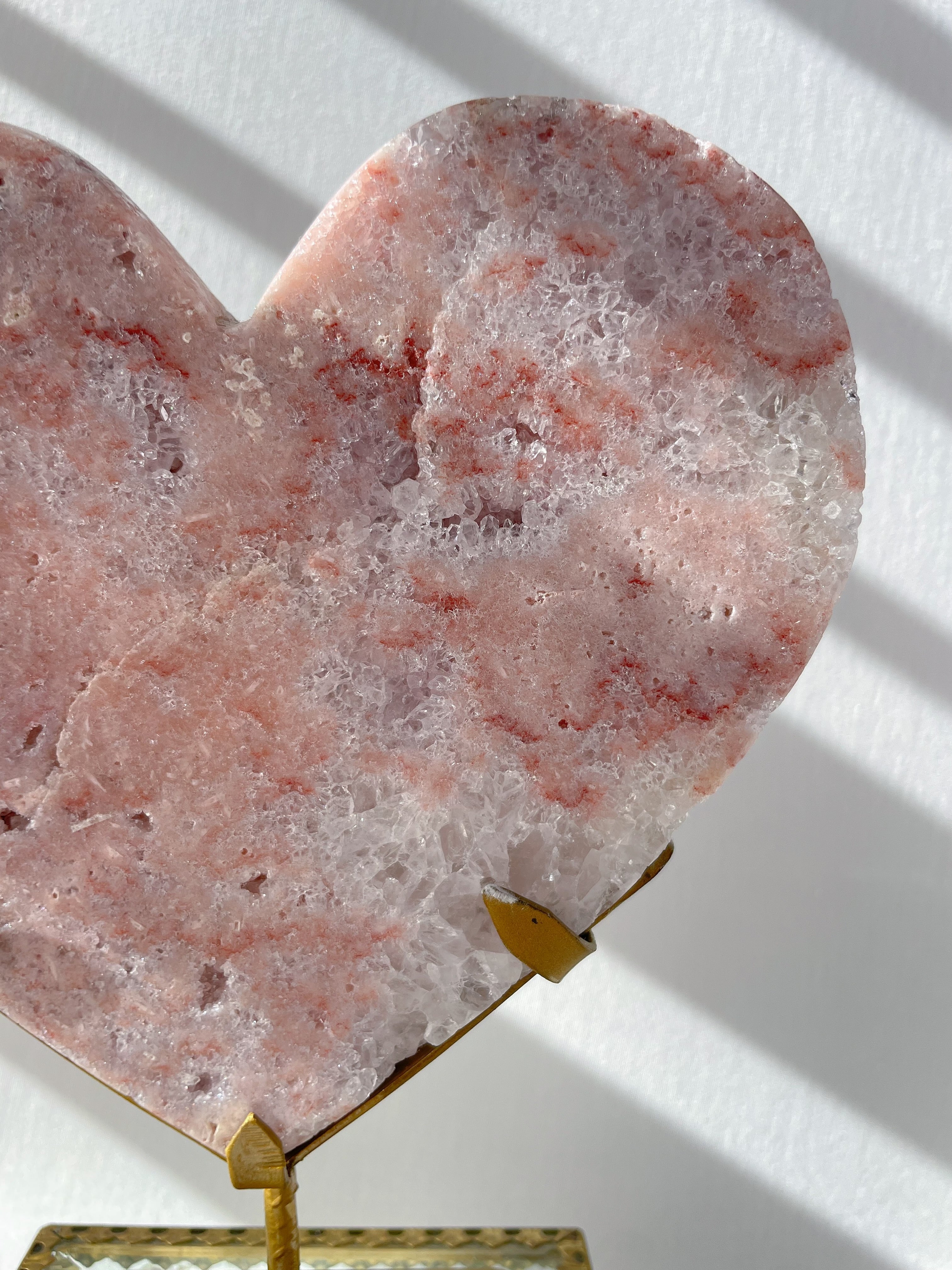 Pink Amethyst Heart on Stand 9