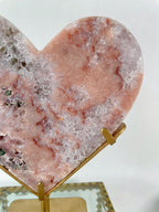 Pink Amethyst Heart on Stand 1