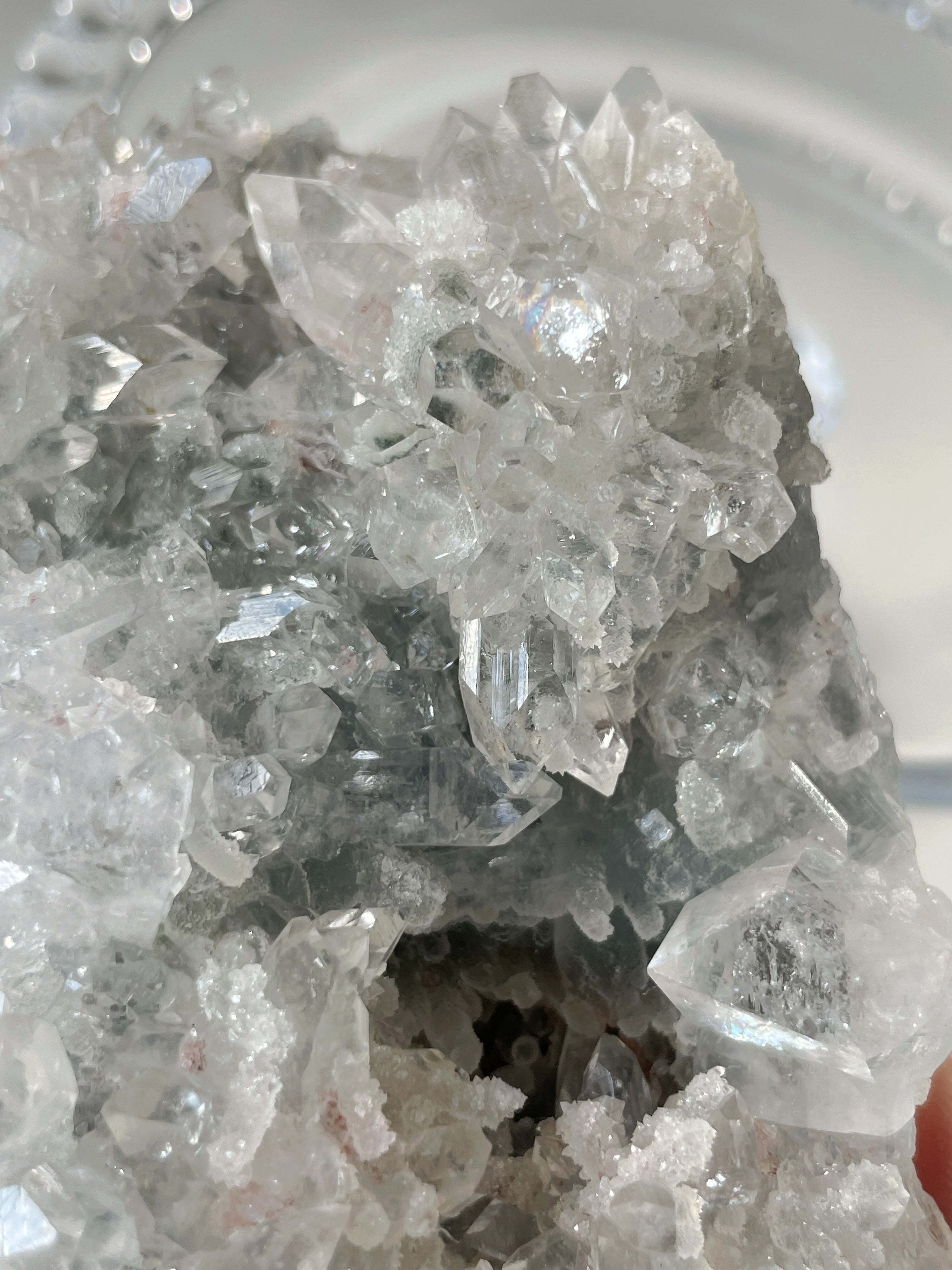 Apophyllite with Pink Calcite Cluster 2
