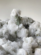 Petal Calcite and Specular Hematite on Chlorite-included Quartz - Inner Mongolia, China