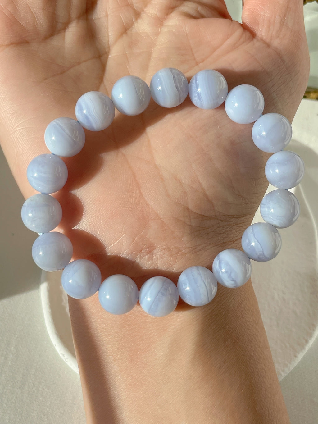 Blue Lace Agate Bracelet - 10.5mm