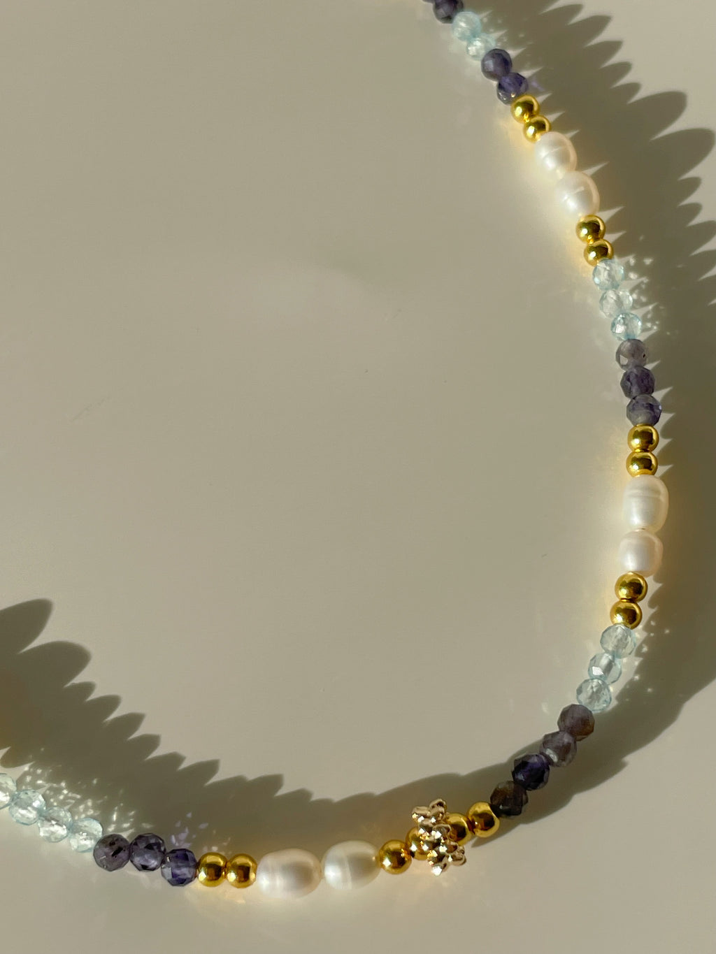Iolite & Blue Topaz Crystal Necklace - 3mm Faceted