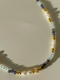 Iolite & Blue Topaz Crystal Necklace - 3mm Faceted