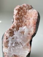 Mesolite on Pink Heulandite