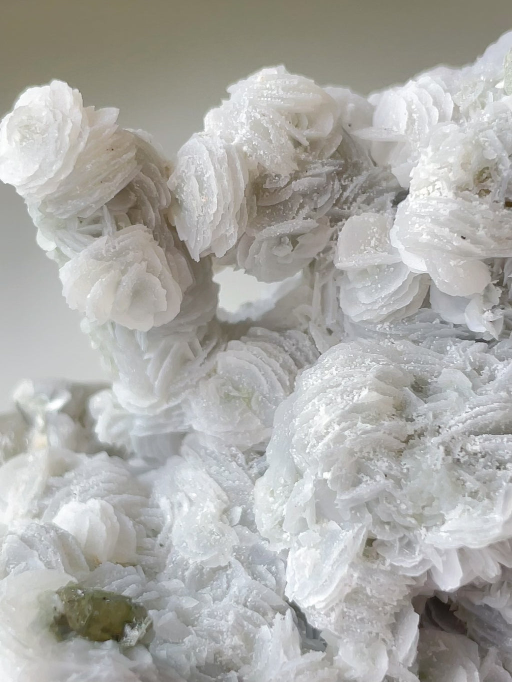Petal Calcite and Specular Hematite on Chlorite-included Quartz - Inner Mongolia, China