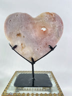 Pink Amethyst Heart on Stand 4