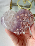 Flower Agate Purple Amethyst Heart