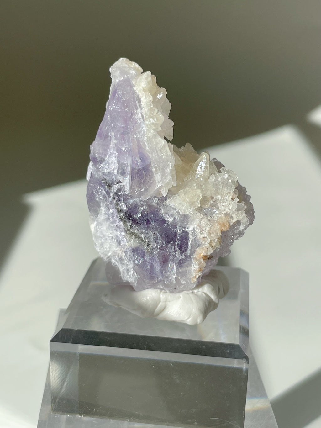 Purple Zoned Fluorite with Calcite – Shangbao Mine, Hunan, China