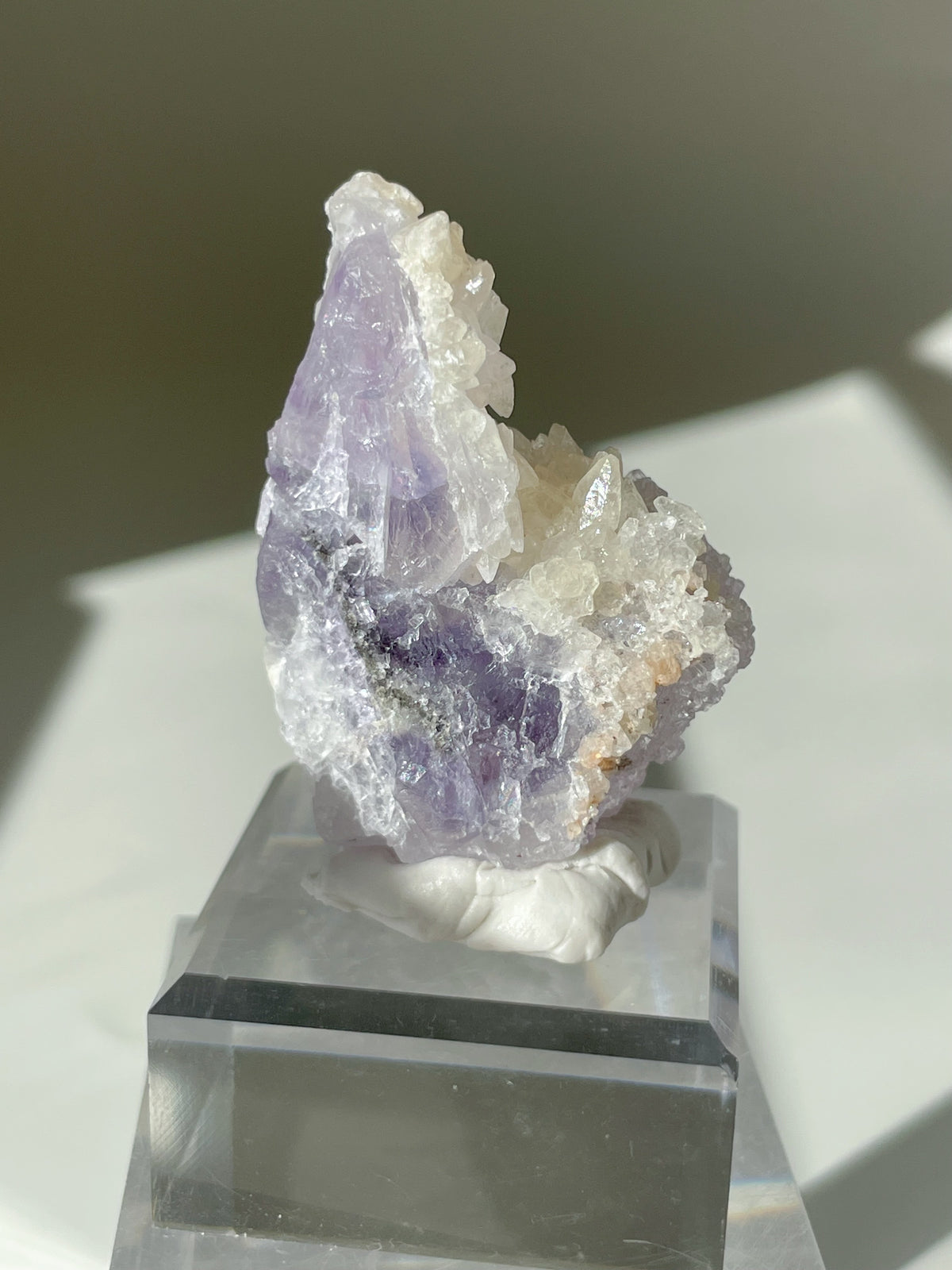 Purple Zoned Fluorite with Calcite – Shangbao Mine, Hunan, China