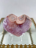 Flower Agate Purple Amethyst Heart 2