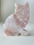 16cm Statement Piece Pink Amethyst & Quartz Cat
