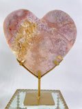 Pink Amethyst Heart on Stand 5