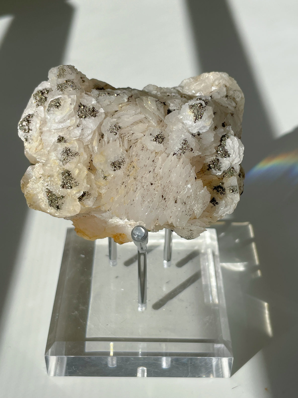 Pyrite on Pagoda Calcite - Daye, Hubei, China