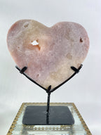 Pink Amethyst Heart on Stand 4