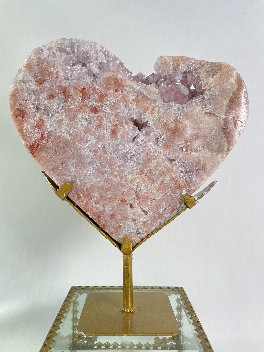 1.6 KG Pink Amethyst Heart on Stand 10