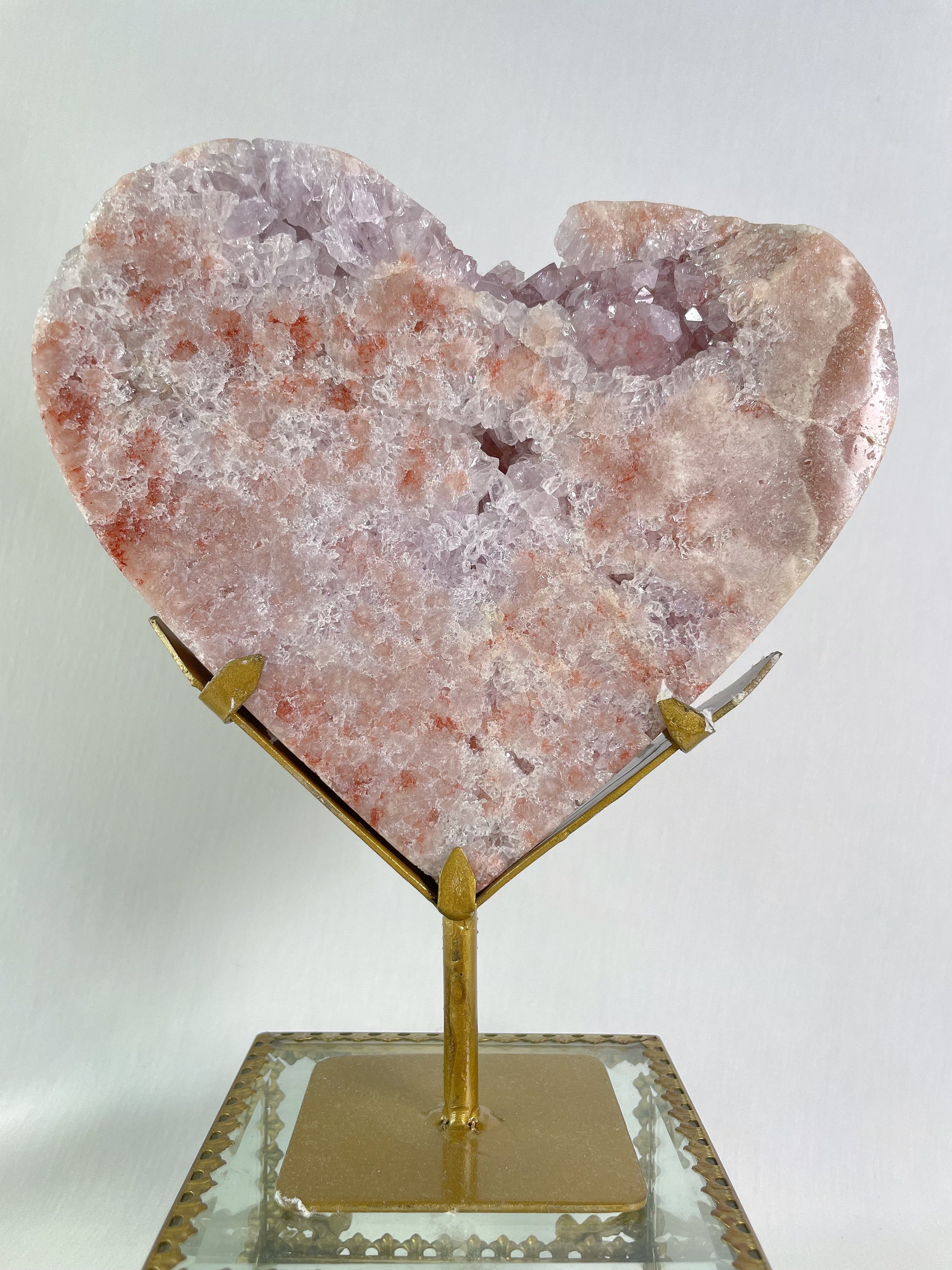 1.6 KG Pink Amethyst Heart on Stand 10