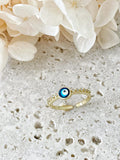 Waterproof Gold Evil Eye Ring | 18k Gold Filled – Trix image 0