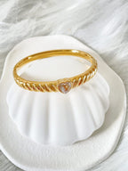 Waterproof Gold Heart Bangle | 18k Gold Filled – Tessa image 0