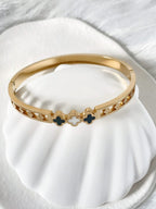 Waterproof Gold Clover Bangle | 18k Gold Filled – Kelsey image 2