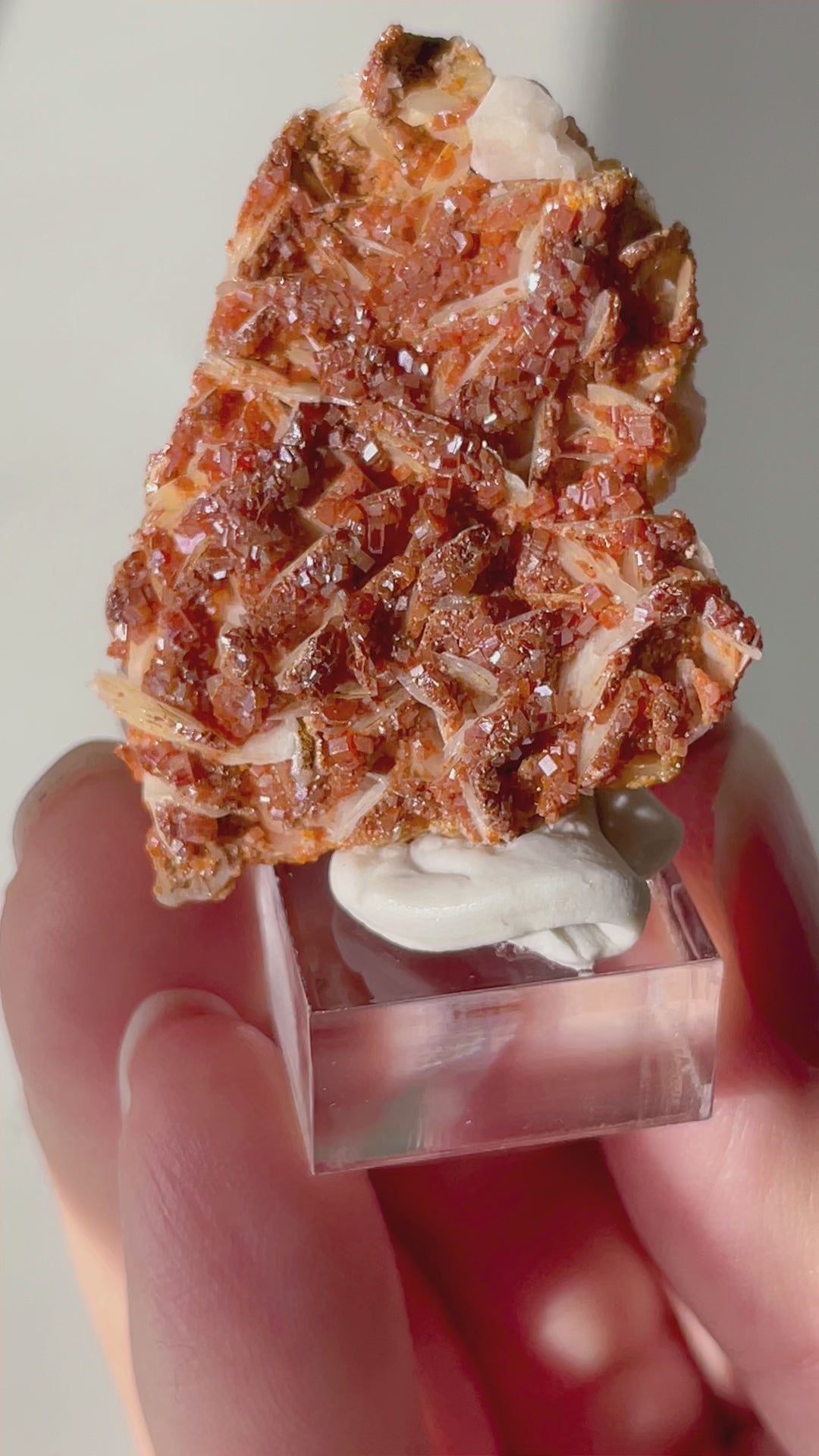 Moroccan Vanadinite on Barite