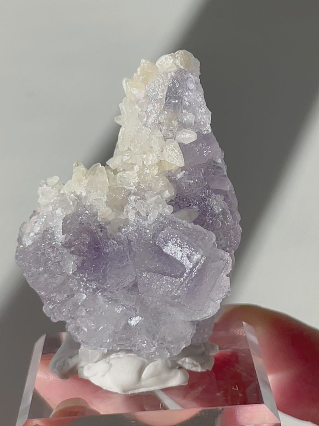Purple Zoned Fluorite with Calcite – Shangbao Mine, Hunan, China