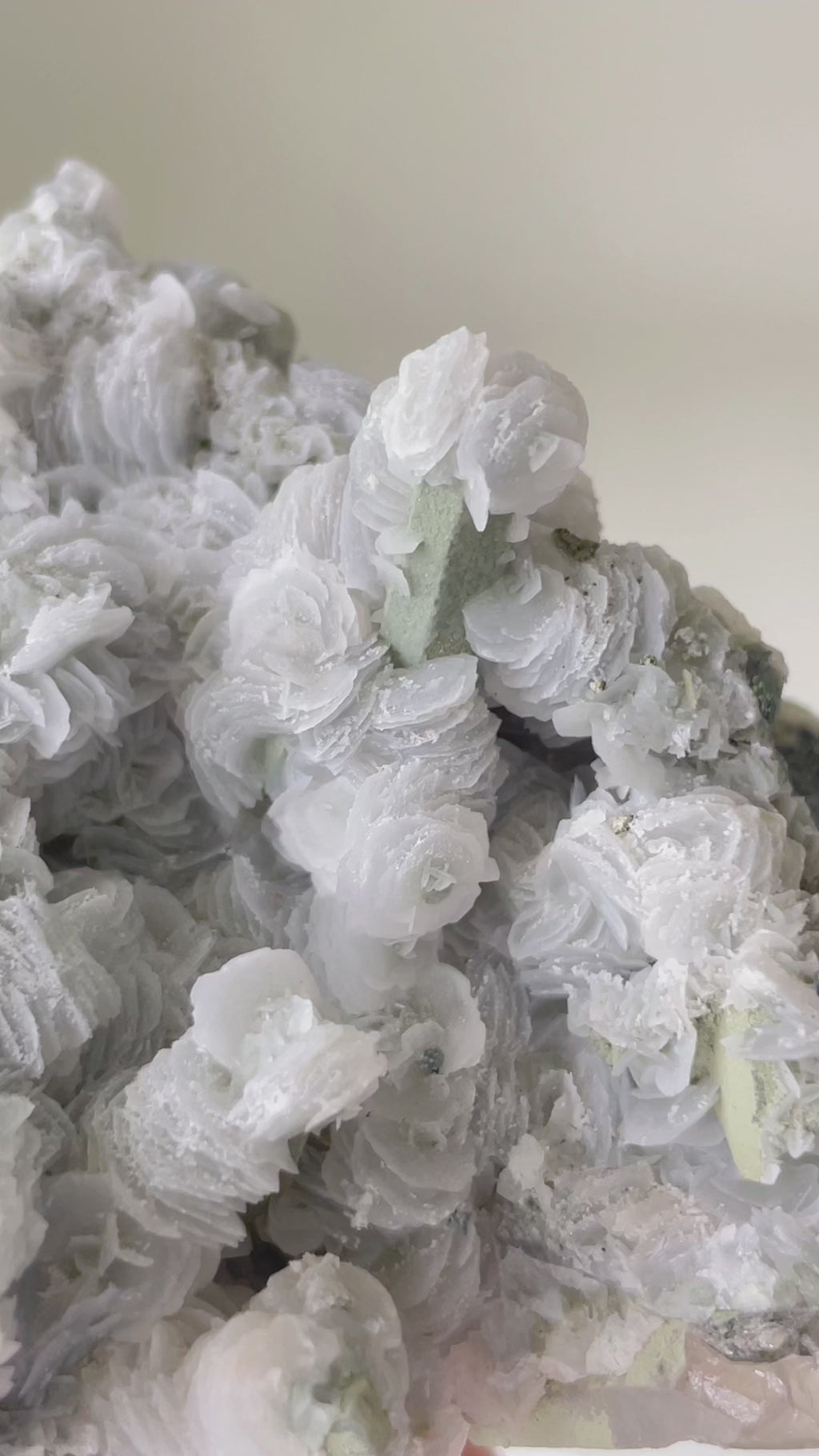 Petal Calcite and Specular Hematite on Chlorite-included Quartz - Inner Mongolia, China
