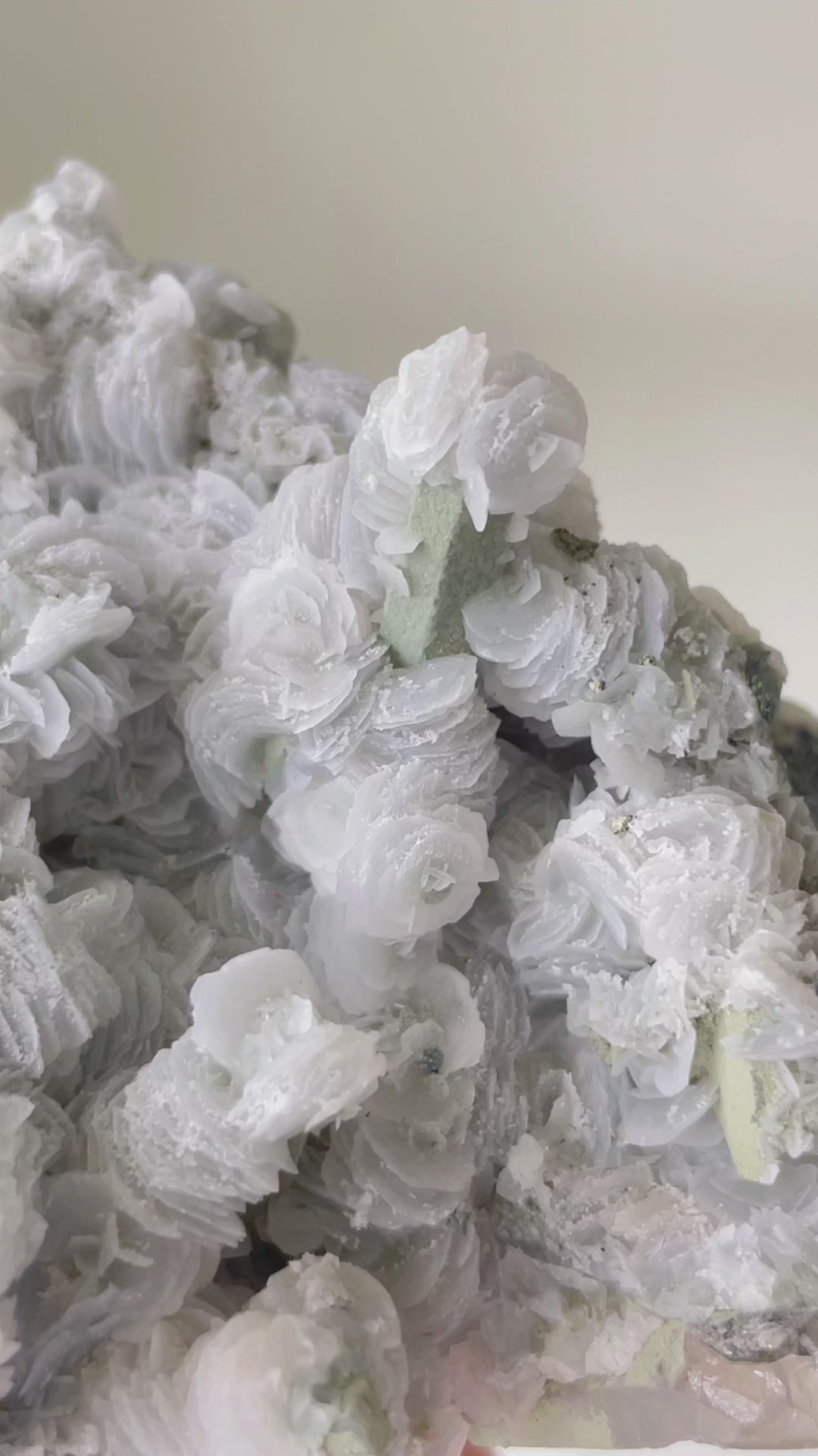 Petal Calcite and Specular Hematite on Chlorite-included Quartz - Inner Mongolia, China