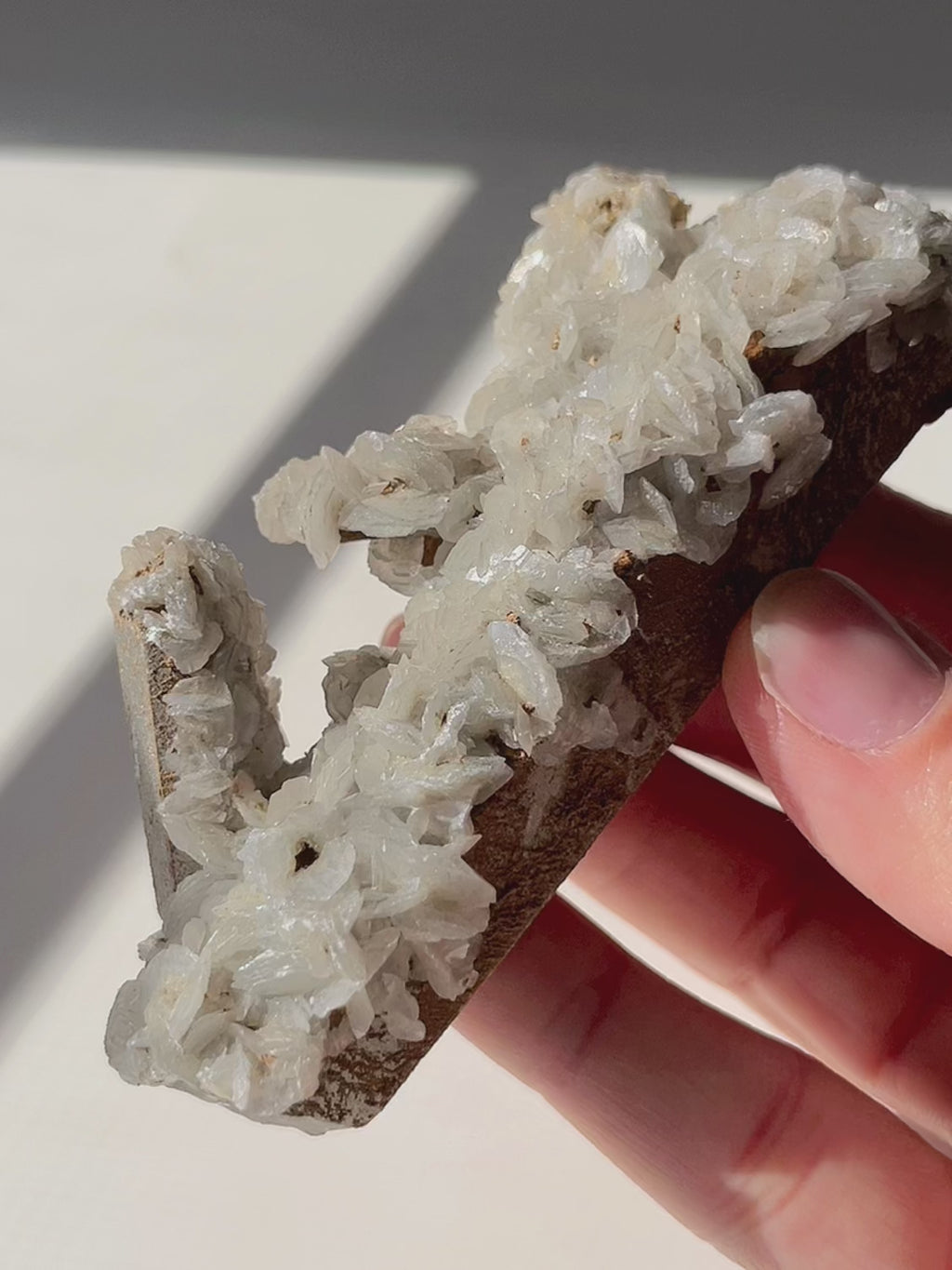 Flower Calcite on Chlorite-Included Quartz — Inner Mongolia China