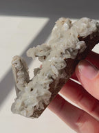 Flower Calcite on Chlorite-Included Quartz — Inner Mongolia China