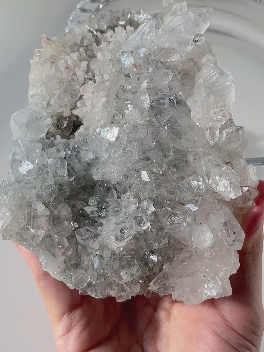 Apophyllite with Pink Calcite Cluster 2